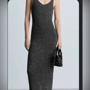 Mango Black Sparkle Maxi Dress
